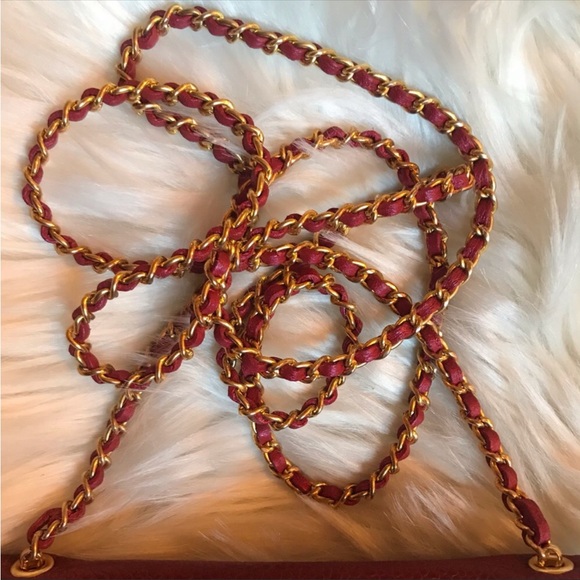 Authentic Chanel Micro Mini Dark Red Caviar Flap Bag - Picture 3 of 7